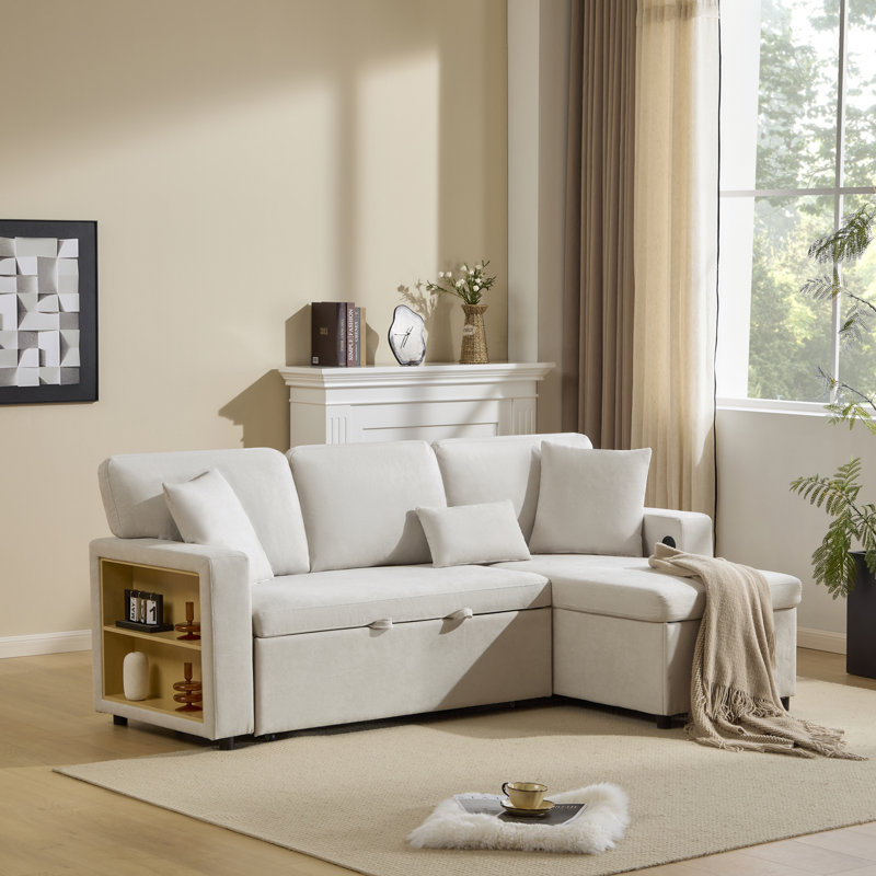 3 Seater Fabric Sofa Bed, Beige