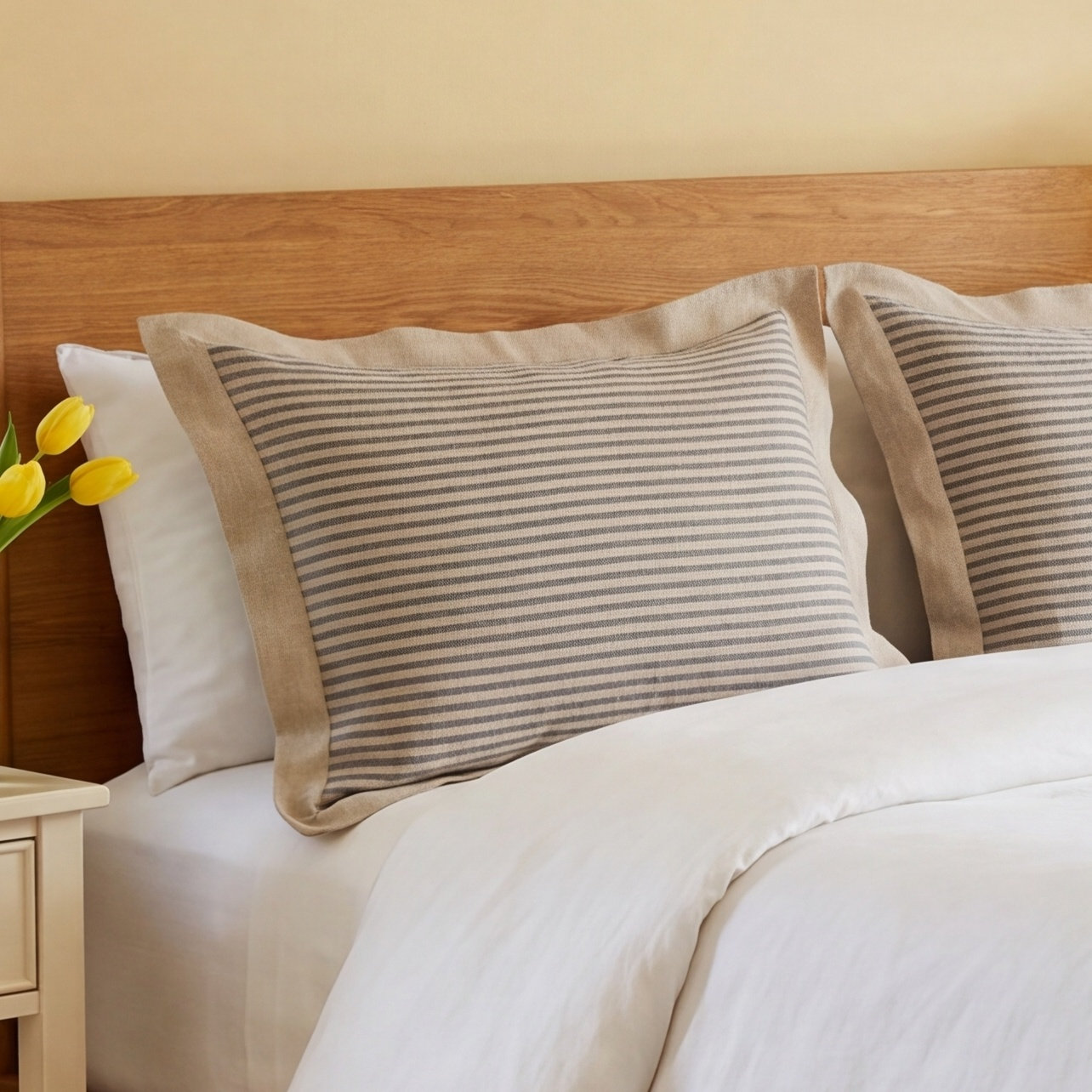 Ernadette Linen Shams, Standard, Steel Blue