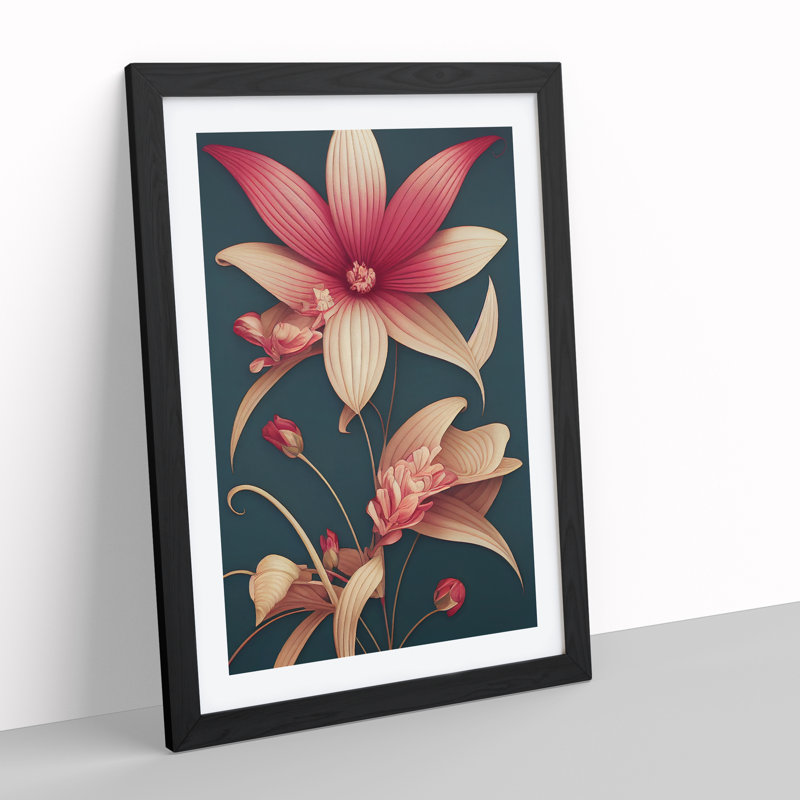 The Mystical Flowers - Single Picture Frame Print, Black Framed, 64cm H x 46cm W x 2cm D