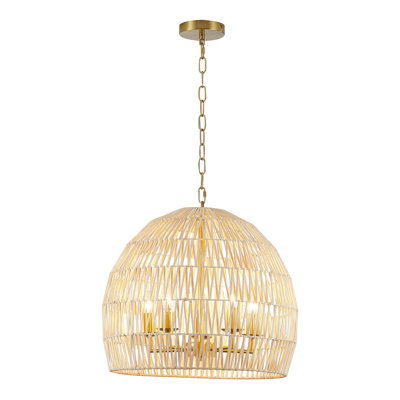 Ambresha Transitional 5 - Light Woven Basket Pendant