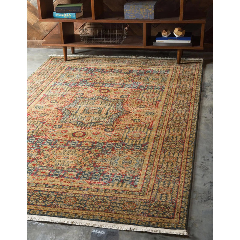 Tapis traditionnel Palazzo couleur lagon, Rectangle 10 pi x 13 pi 1 po