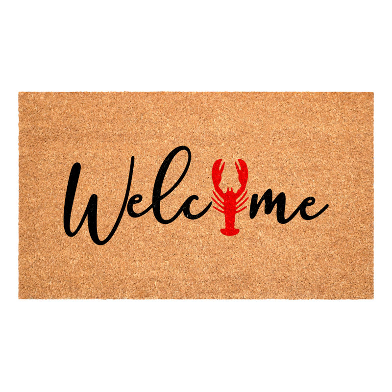 D2D0ADEE159C490AB44038BC675A571C Lobster Welcome Doormat, 17" W x 29" L