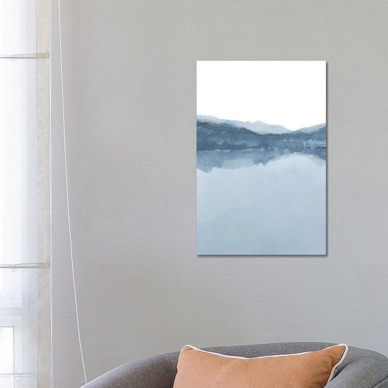 Watercolor Landscape III Shades Of Blue - 1/2 by Nouveau Prints - Wrapped Canvas Gallery-Wrapped Canvas Giclée