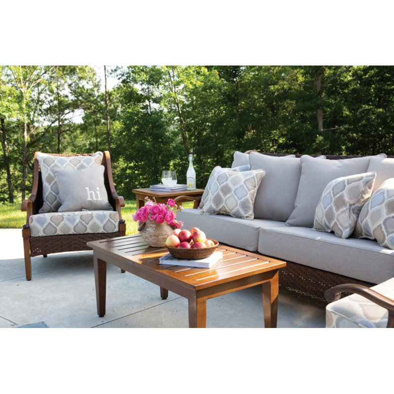 Panama Outdoor 4 - Seat Patio Sofa, Cast Ash Sunbrella® Plainweave