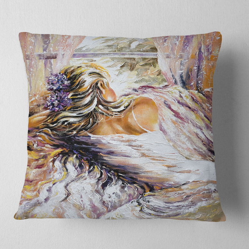 Coussin The River over the Girl - People, 16 po x 1 po, Coussin décoratif