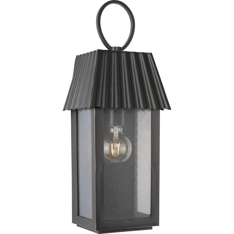 Lanterne murale d'extérieur Godin, Bronze huilé, H 22,38 po x l 8,5 po x P 7,13 po