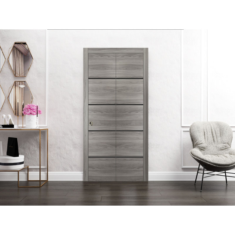 Porte pliante en bois massif massif, Frêne gingembre, 36 po x 80 po