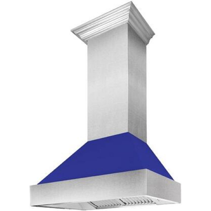 48" Fingerprint Resistant Stainless Steel Range Hood with Fingerprint Resistant Shell (8654SN-48), Blue Matte