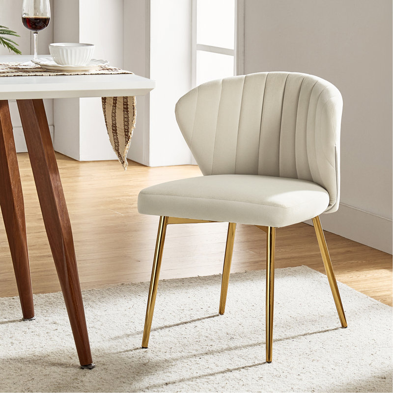 Fauteuil d'appoint moderne en velours avec dossier capitonné Euclid H 29 po, Velours havane