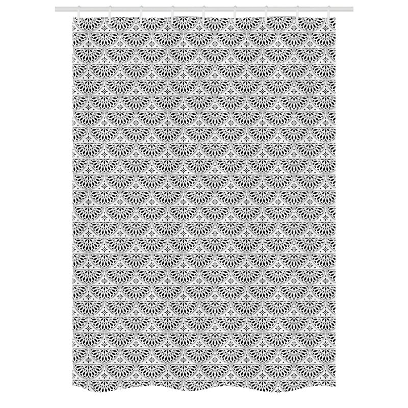 Evangelynn Geometric Shower Curtain with Hooks Included, 54" W x 78" L