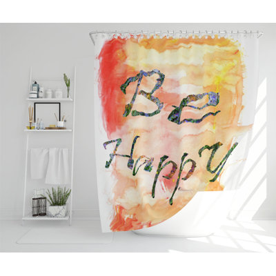 Be Happy Designer Shower Curtain