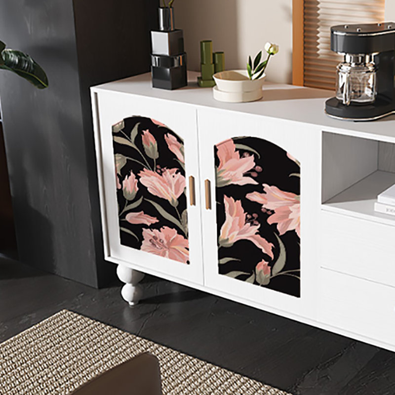 59.1in Multi-functional Storage Cabinet Sideboard, White