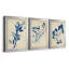 «Indigo Leaf Study I», ensemble de 3 peintures sur toile encadrées-117274357-117274346