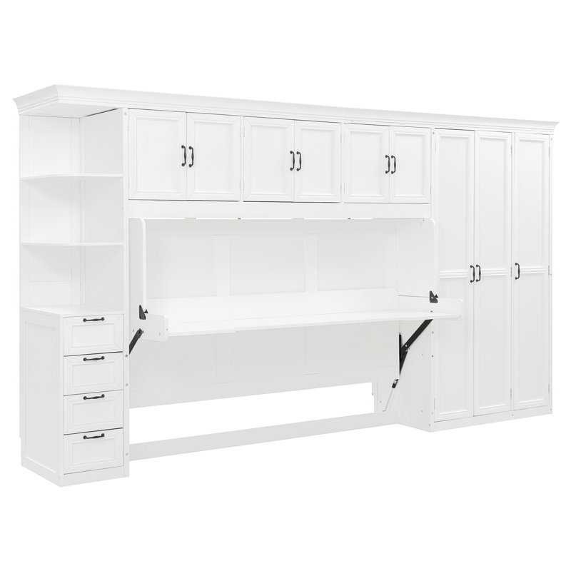 Lit escamotable avec armoire Murphy, Blanc