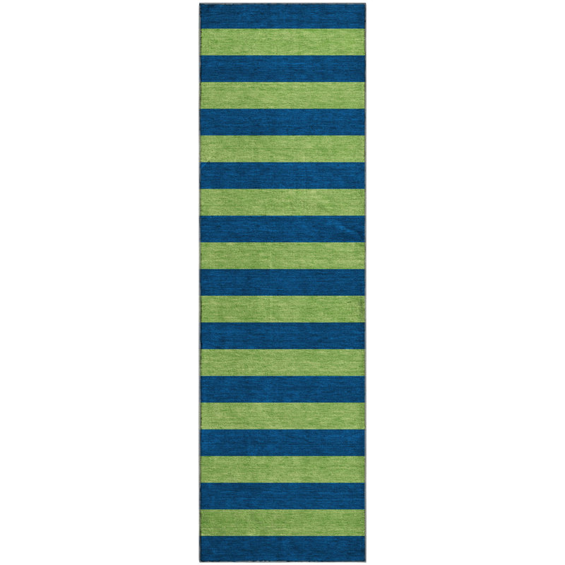 Premium Machine Washable Cerrito AMF530 Navy Rug, Runner 2'3" x 7'6"