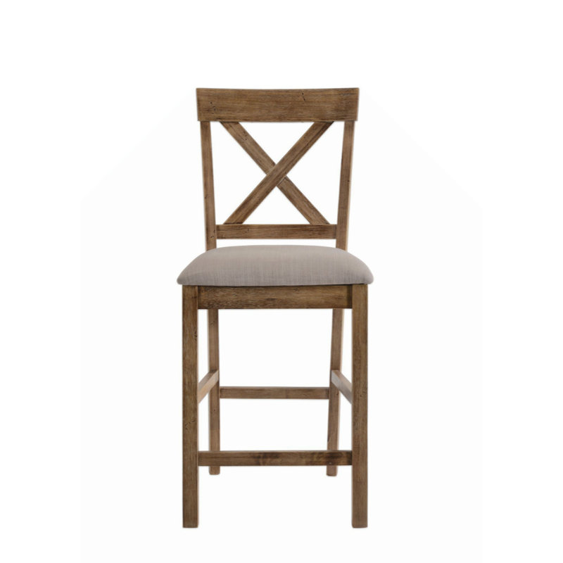 Ensemble de 2 chaises de salle à manger à hauteur de comptoir et chaises de cuisine modernes, Brun