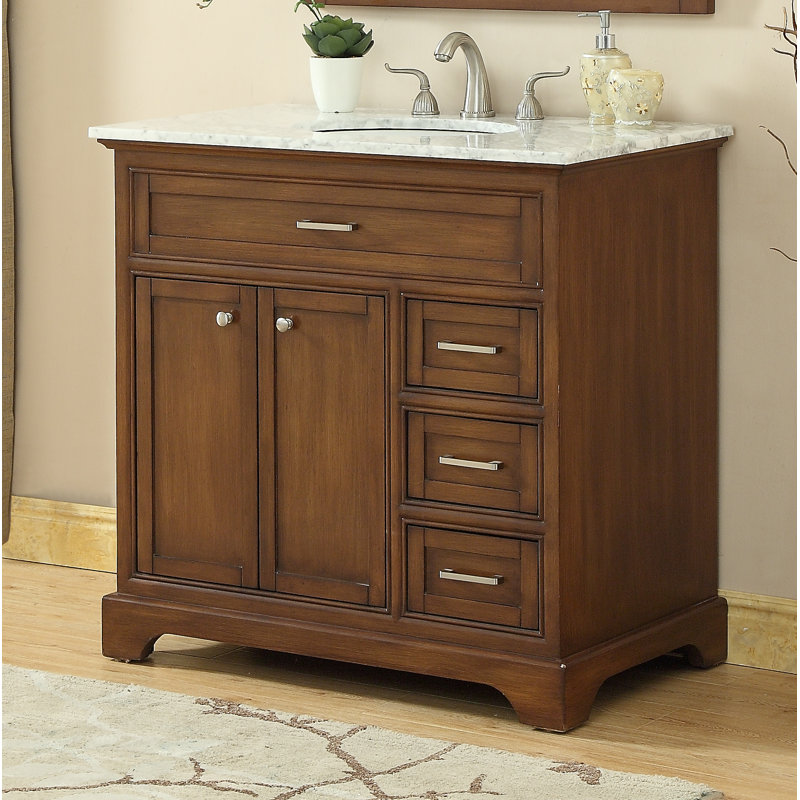 Ensemble de meuble-lavabo simple 36 po Hermes, Teck