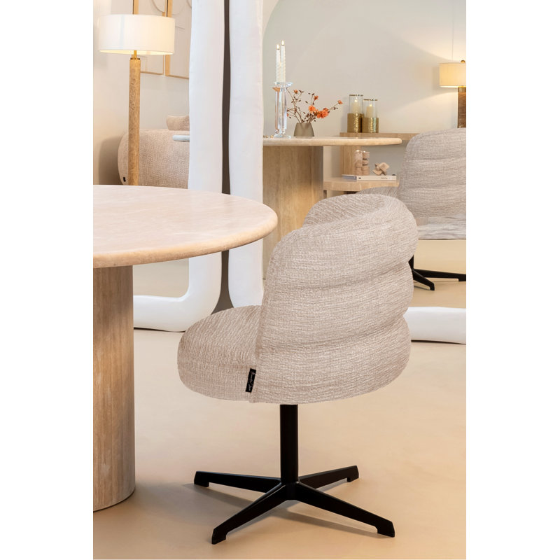 Chaise d'appoint pivotante de 25 po, Crème, crème
