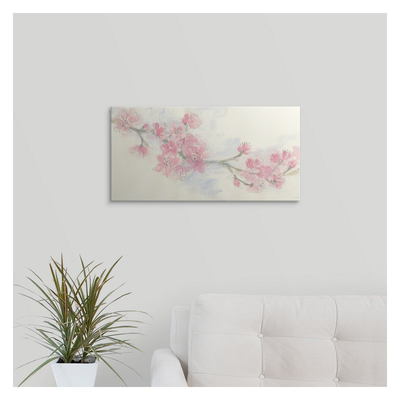 «Cherry Blossom II» par Chris Paschke, H 15 po x l 30 po x P 1,5 po, Toile