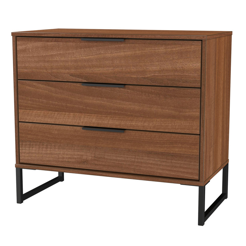 Turah 77 cm W Chest of 3 Drawers, Noche Walnut