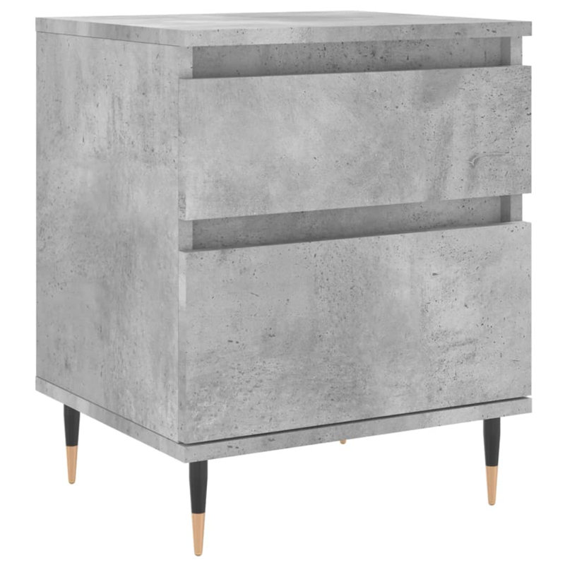 Mironda 40cm W Manufactured Wood Bedside Table, Concrete Grey