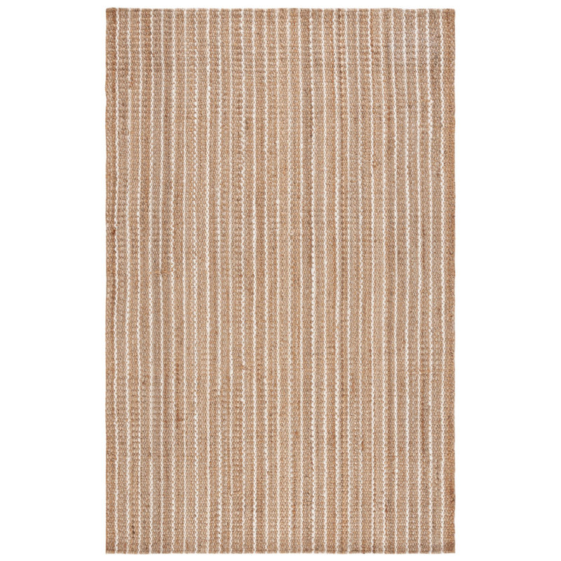 Yael Natural Fiber Jute & Coir Striped Rug, Rectangle 5' x 8'