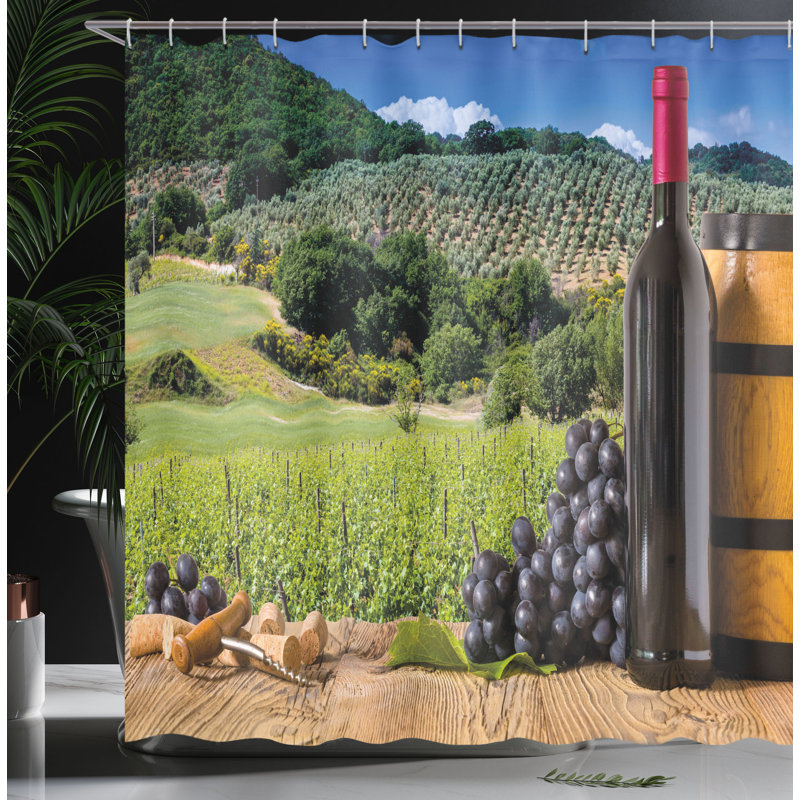 Shower Curtain with Hooks Included, 70"H x 69"W