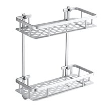 tesa® ALUXX Corner Shower Caddy, Self-Adhesive, Chromed Aluminium