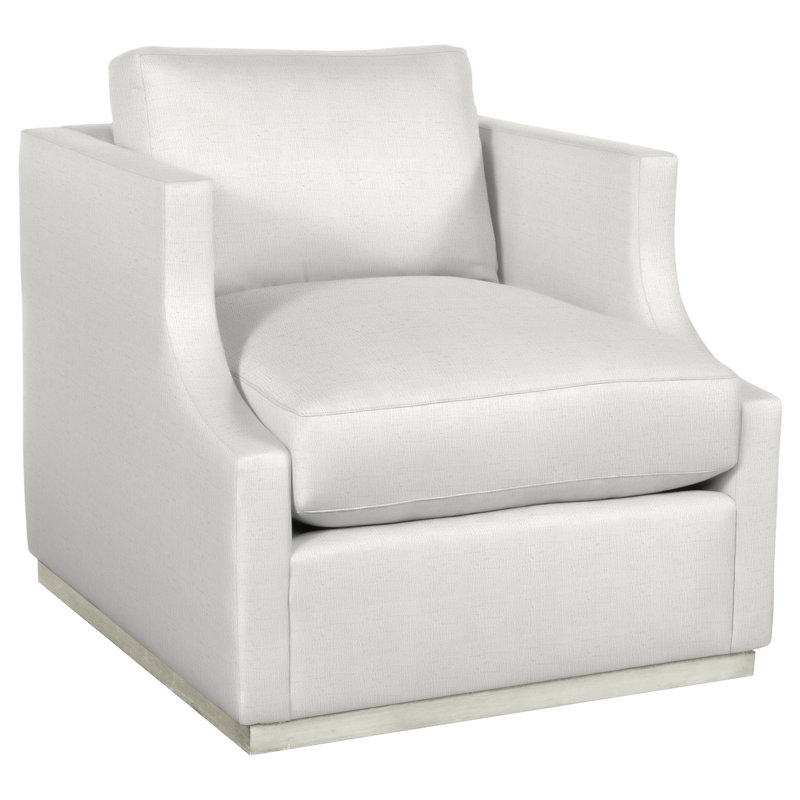 Willowbrook By Thom Filicia Cotton Swivel Armchair, Nomad Snow Crypton® Chenille, Casa Blanca