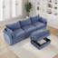 Ensemble modulaire rembourré 3 pièces avec repose-pieds en chenille 3 pièces-455736941