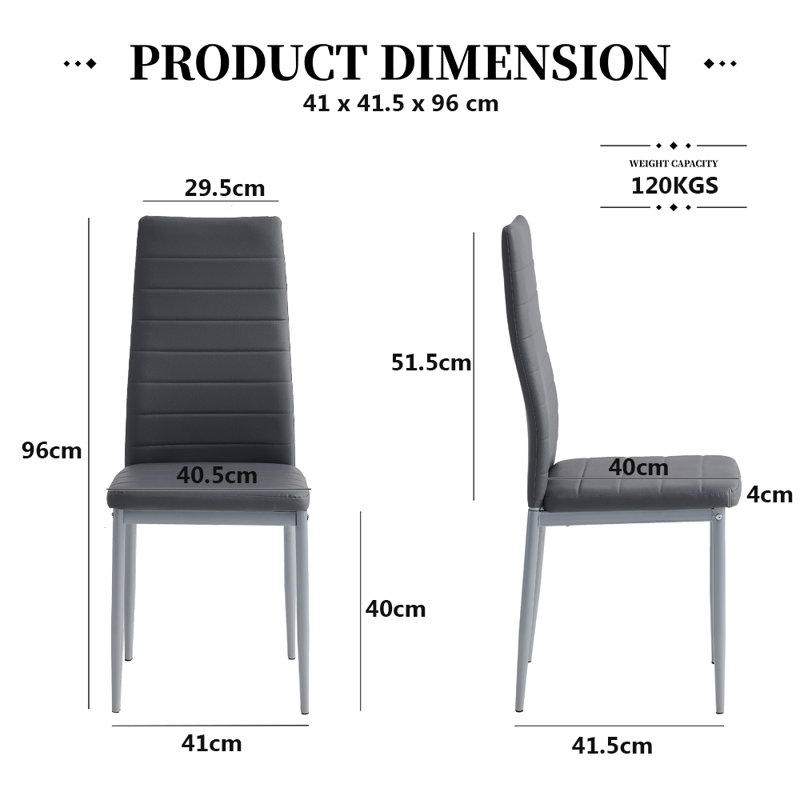 15.6cm H Upholstered Side Chair, Dark Grey