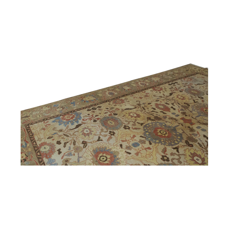 Hand-Knotted High-Quality Brown and Blue Area Rug