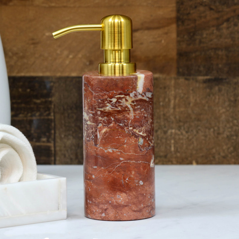 Distributeur de lotion Alicia, Rouge/doré