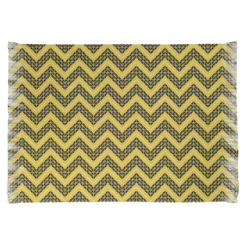 Tapis vert/jaune à chevrons à main inversé, Non