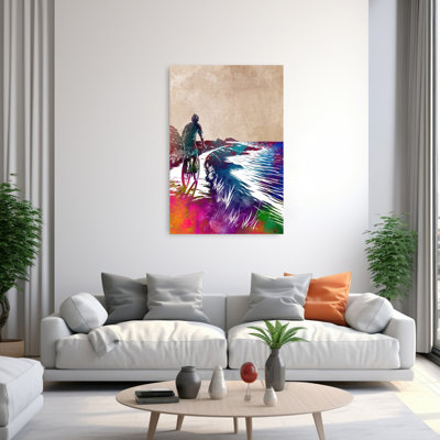 «Vibrant Coastal Ride», art coloré abstrait coloré, nature côtière