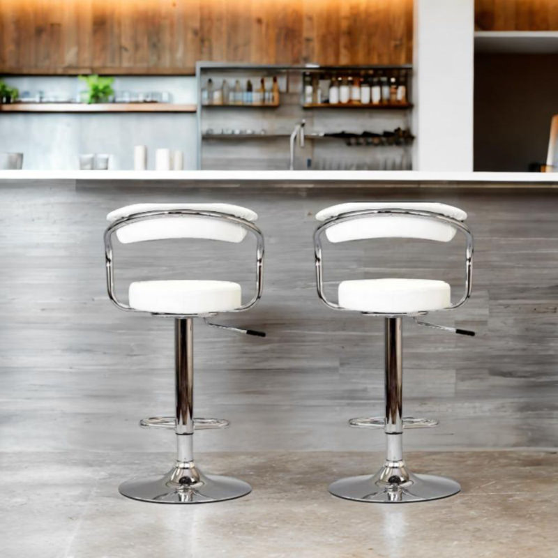 Tabouret de bar Kellan, Blanc, 2
