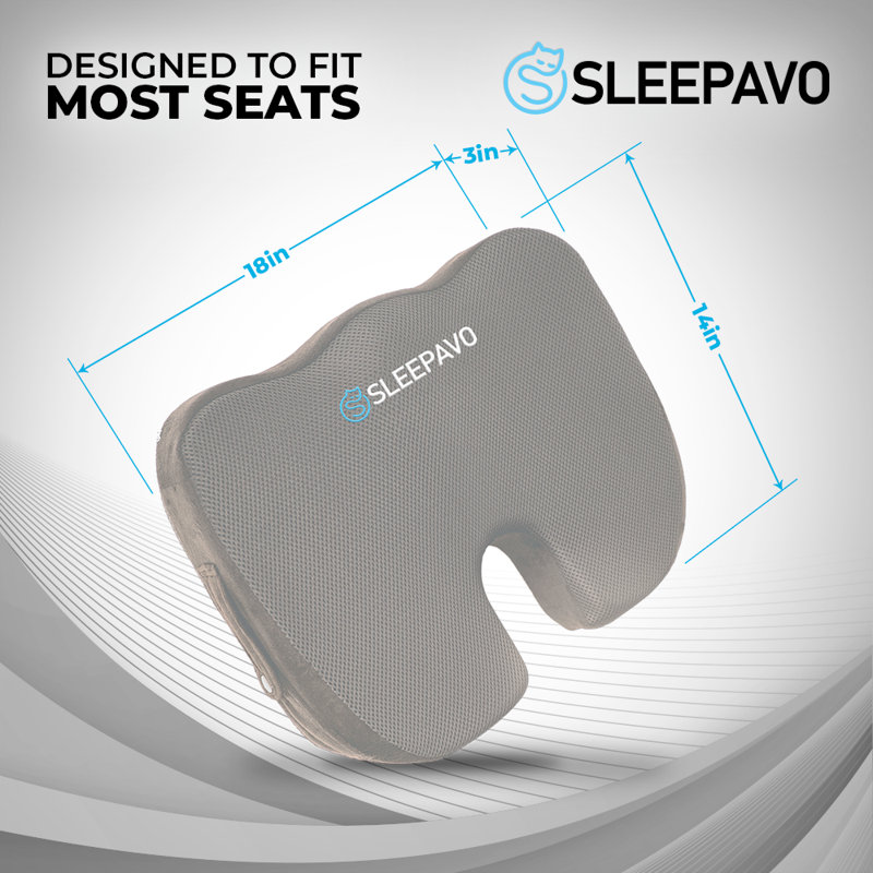 Gray Memory Foam U-Shaped Ergonomic Seat Cushion