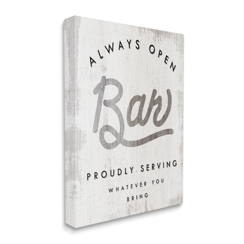 "Always Open" parOB Bar, art dramatique surdimensionné sur toile tendue par Daphne Polselli, Toile tendue, H 48 po x l 36 po