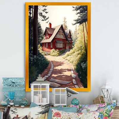 «Everlee Charme Red Cottage I», reproduction sur toile