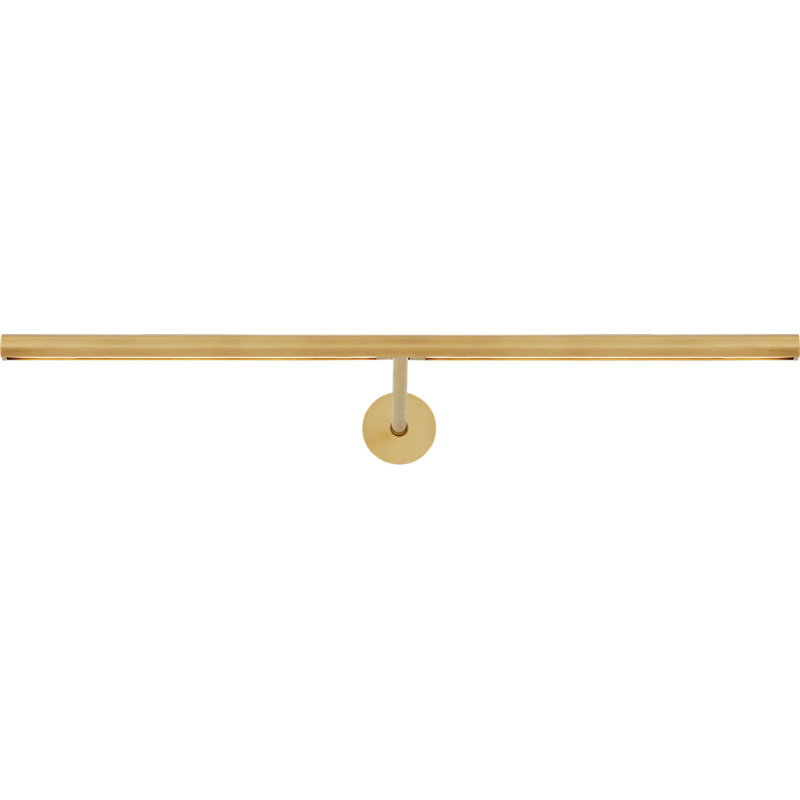 Plural Faceted Picture Light, Hand Rubbed Antique Brass, 0.7" H x 18" W x 8.9" D, 13.5