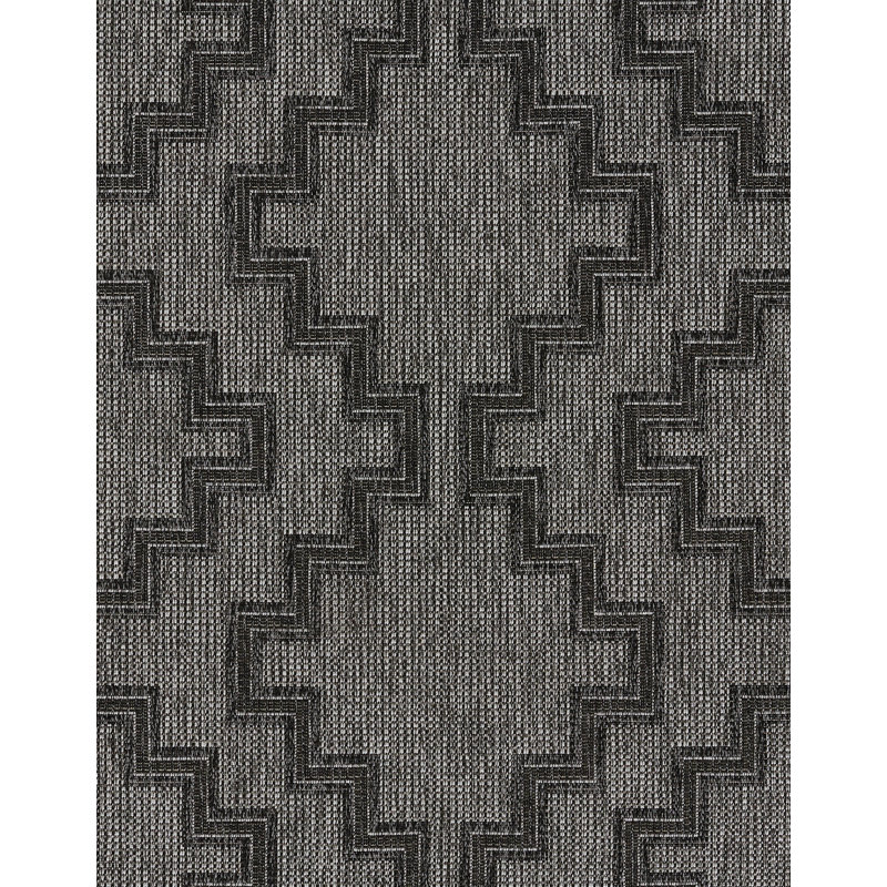 Tapis intérieur / extérieur gris anthracite Ava, Rectangle 3 pi 3 po x 5 pi