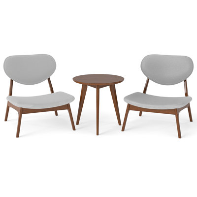 Accent Chairs Set of 2 w/ Side Table Living Room Chairs w/ Solid Wood Frame