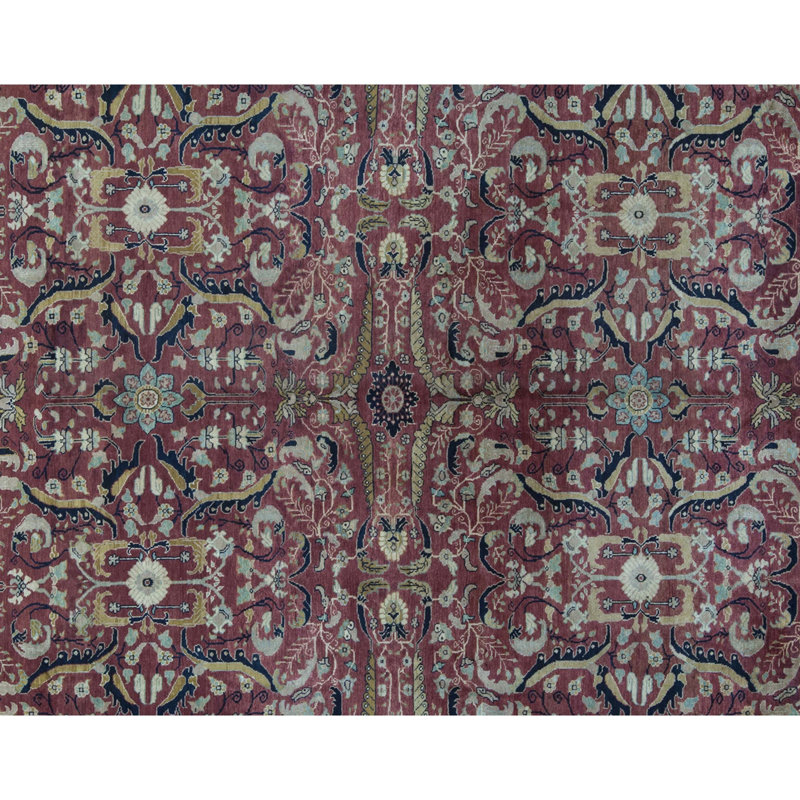 Wool Oriental Area Rug in Rust/Black