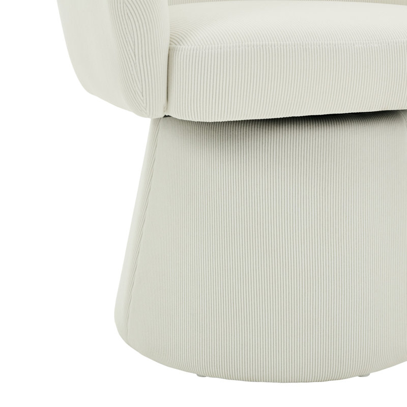 Fauteuil d'appoint Kiko, Velours côtelé beige
