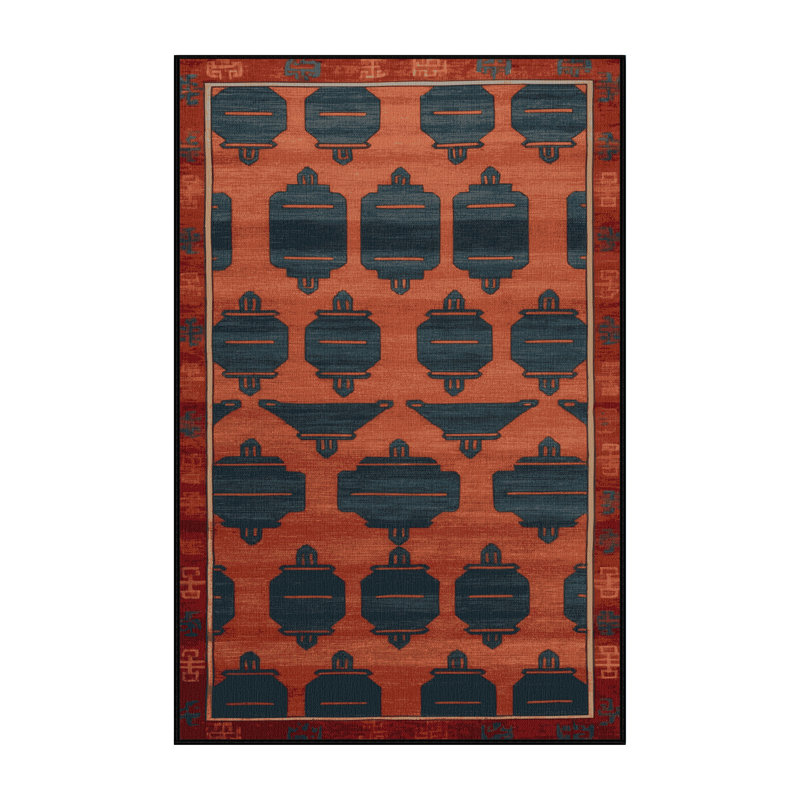 Machine Washable Art Deco Black Area Rug, Rectangle 2' x 3'