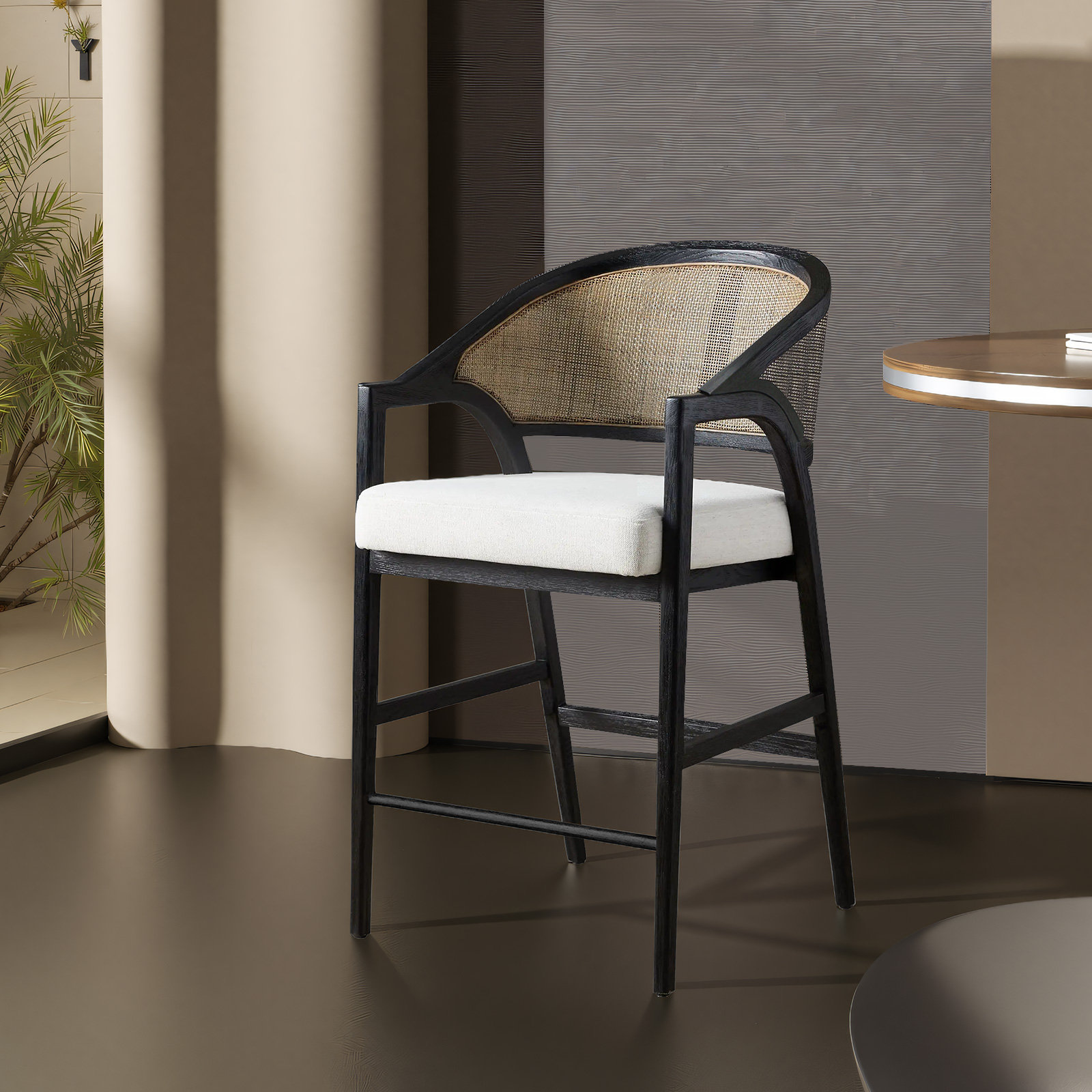Lawler 25" Bar Stool, Black