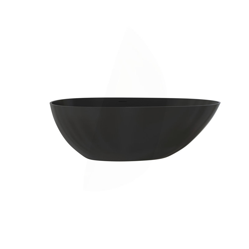 67" Premium Solid Surface Deep Soaking Bathtub, Matte Black