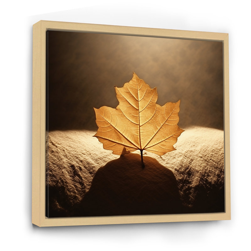 " Bronze Leaf Unveiled ", 30" H x 30" W x 1" D, Natural Floater Framed