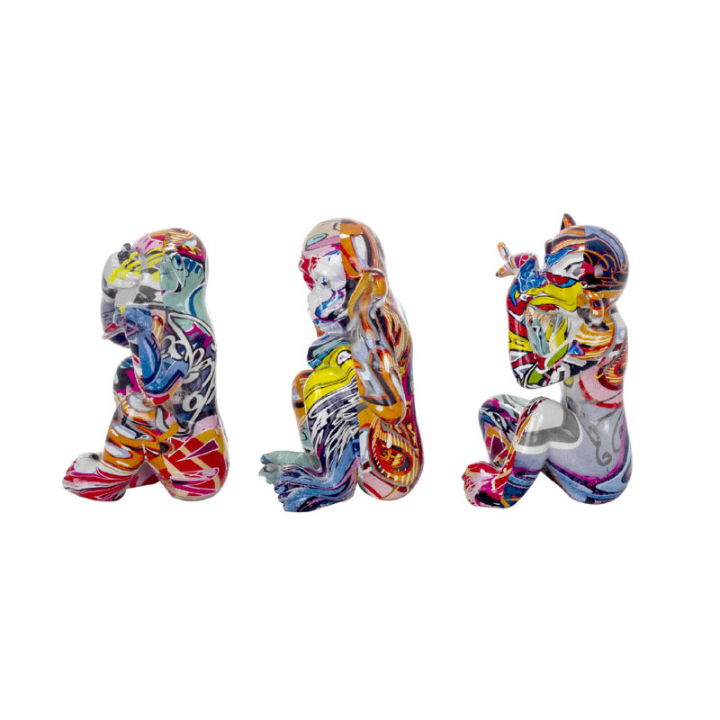 Thomaston 3 Piece Monkey Figure Set