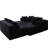 Modular U-Shaped 4 Black Striped Corduroy , Freely Configurable For Bedroom, No Assembly, Comfortable Seat Configuration, Medium-Soft Seats Design,-1647956074